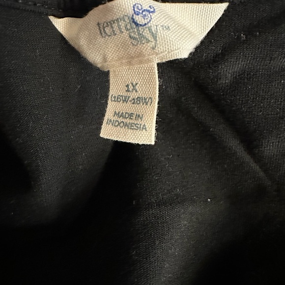 NWOT Terra & Sky Solid Black Casual T-Shirt Dress w/High-Low Hem & Side Slits XL - Picture 4 of 8